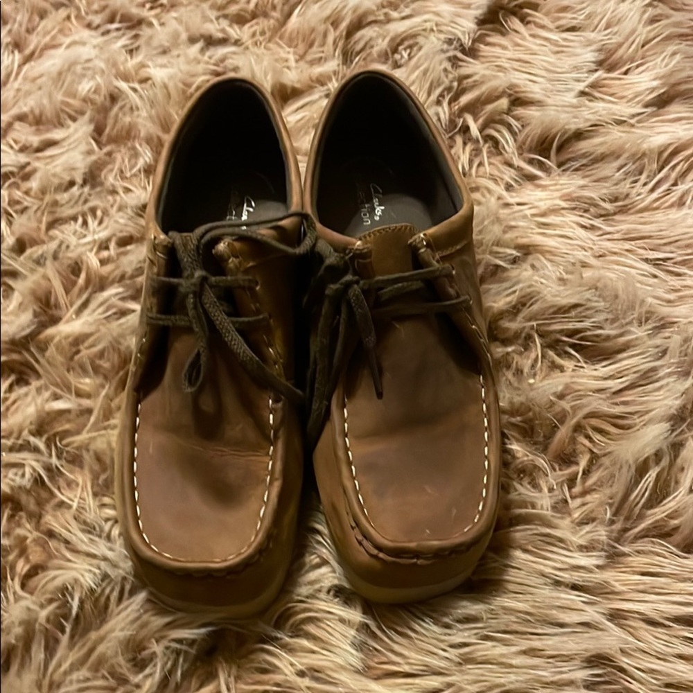 Women Clark's-Casual Brown Leather Moccasin Shoes